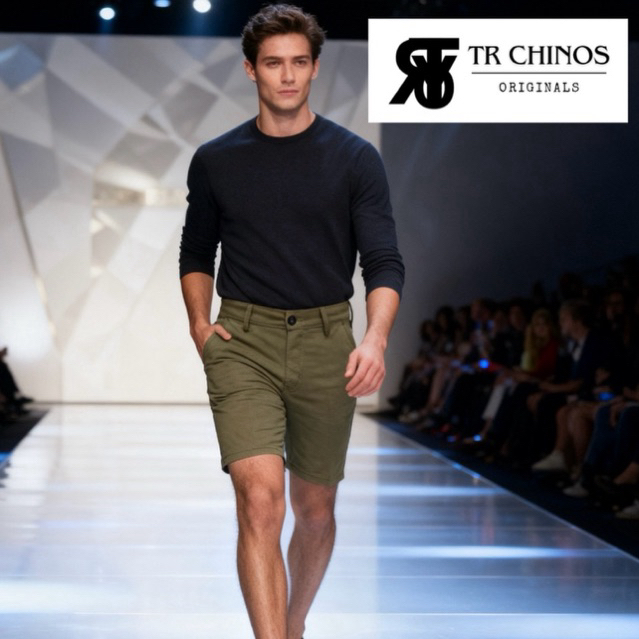 CELANA CHINOS PENDEK PRIA TR ORIGINAL - ARMY PREMIUM