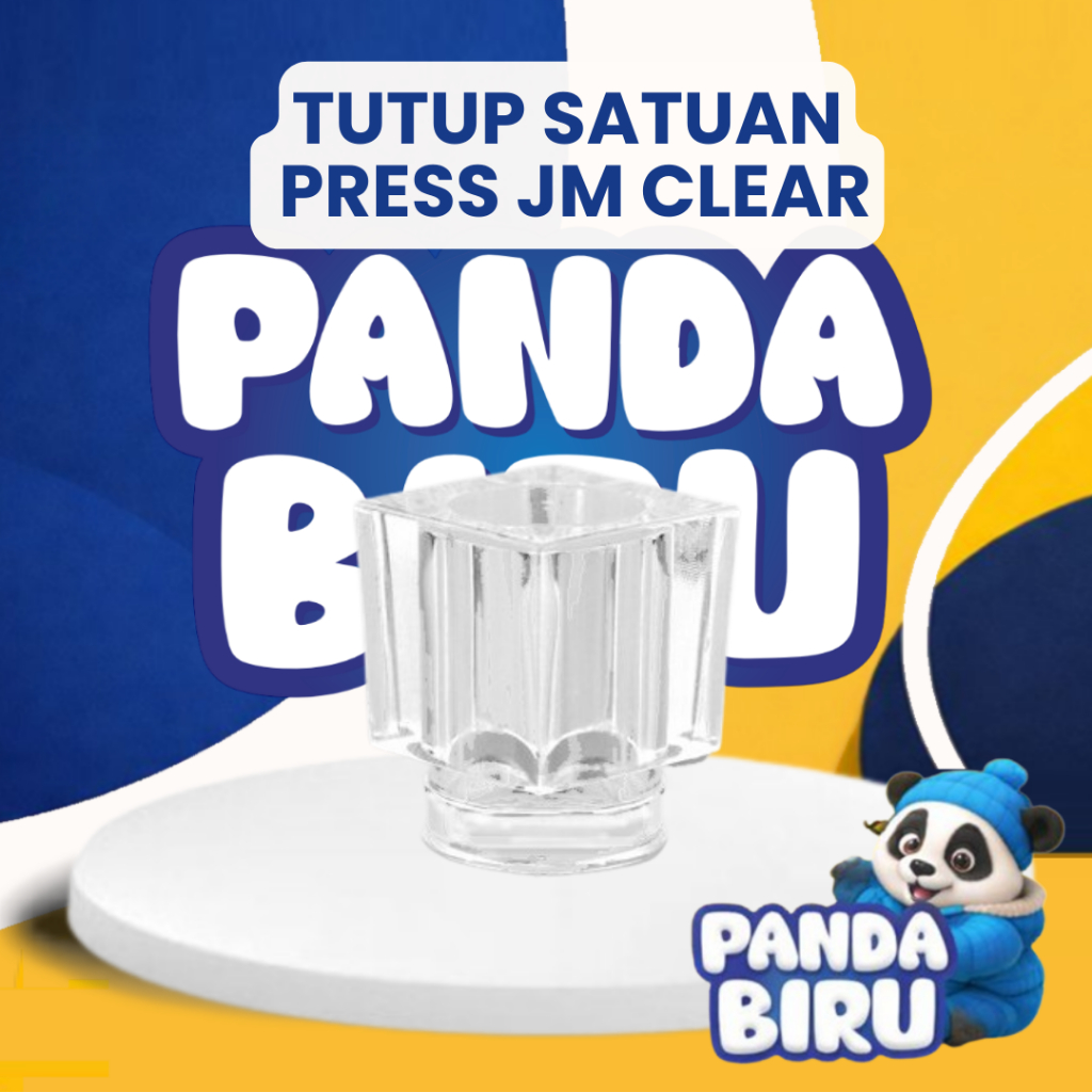 Tutup Botol Parfum Full Press (Pump Press) JM Clear 1pcs - Cap Bottle Perfume Kaca - Panda Biru