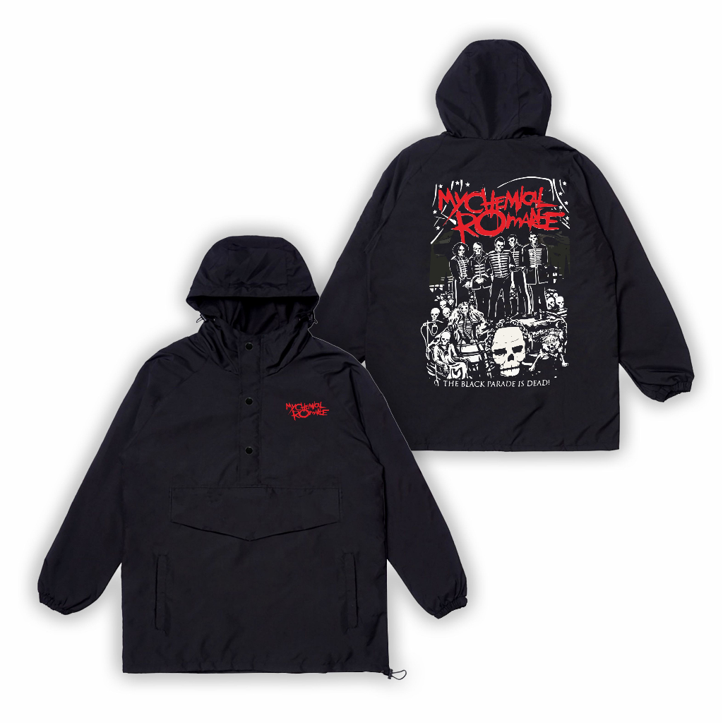 Ganzet Store Jacket Cougle MCR Jacket Parasut Waterproof Tahan Air Jacket Hitam Panjang unisex pria 