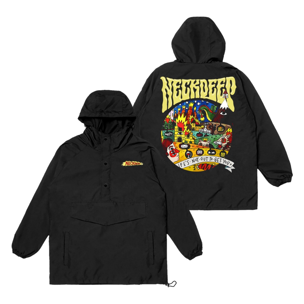 Ganzet Store Jacket Cougle NECKDEEP Jacket Parasut Waterproof Tahan Air Jacket Hitam Panjang unisex 
