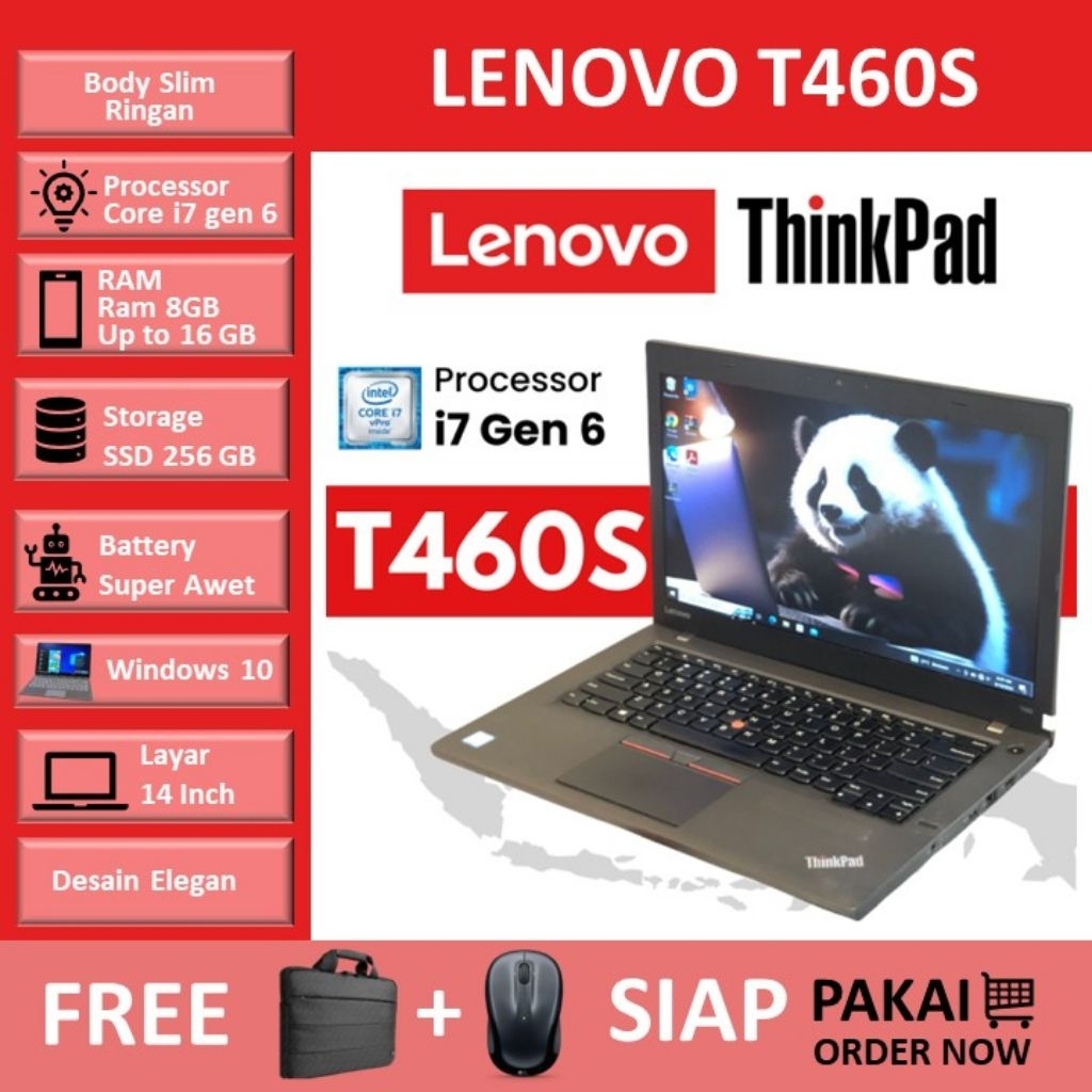 LENOVO THINKPAD T460S CORE I7LAPTOP BISNIS TIPIS DAN TANGGUH