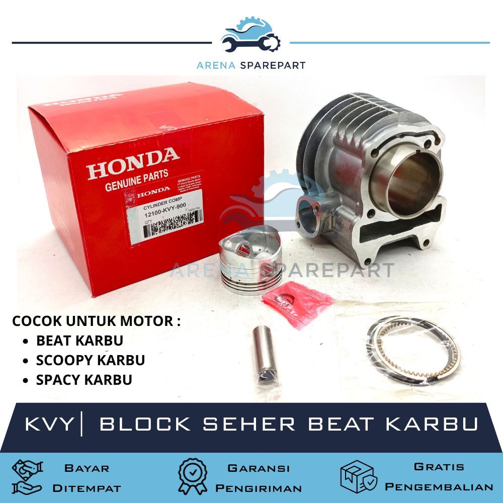 HONDA BLOCK SEHER BEAT KVY  / BEAT / BEAT KARBU / SCOOPY KARBU / SPACY KARBU | BLOCK SEHER | PISTON 