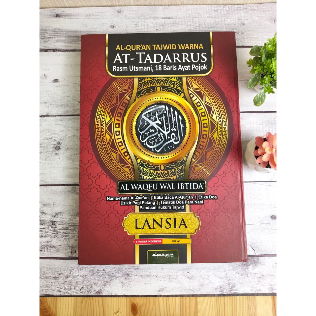 Quran Lansia Ukuran Jumbo AL-QURAN AT-TADARRUS Rasm Utsmani Ukuran A3