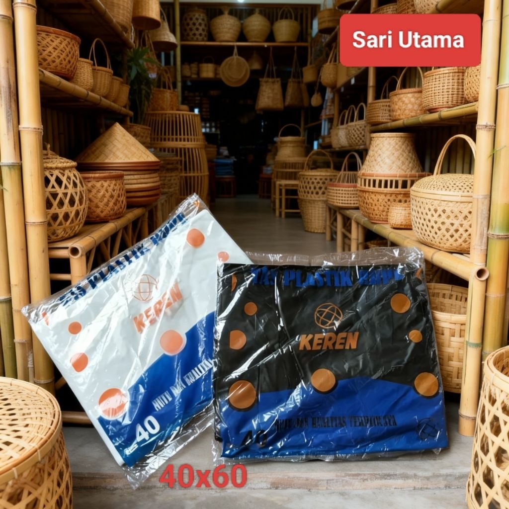Kresek Besar 40x60 Hitam Putih Kresek Serbaguna isi 50 pc
