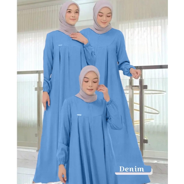 Baju Gamis Putih Wanita Remaja Kekinian Gamis Terbaru Modern Simple Elegan Dress Putih Muslim Crinkl