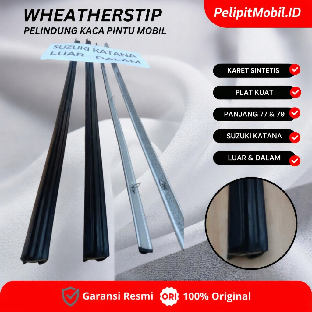 Karet Pelipit Lis List Pintu Kaca Mobil Jimny Katana Depan Luar Dalam