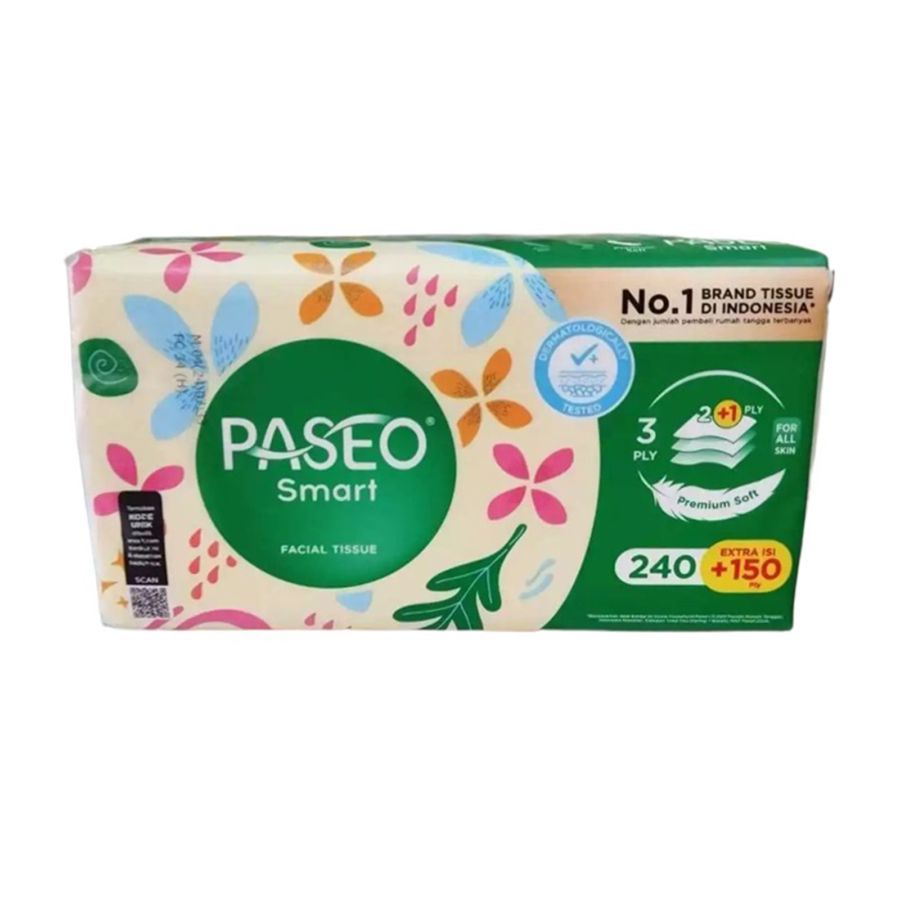 TISSUE PASEO GO SMART 390 PLY SOFT PACK FACIAL TISU WAJAH PERLENGKAPAN PERAWATAN RUMAH TISSUE SOFT P