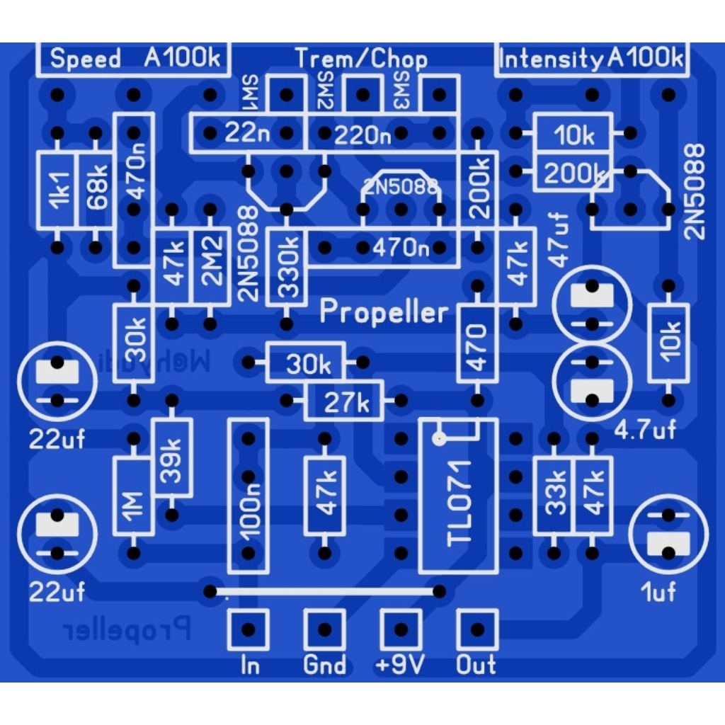PCB EFEK GITAR PROPELLER TREMOLO