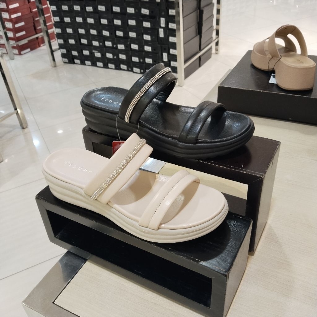 FLADEO sandal wanita wedges tinggi 3cm ringan