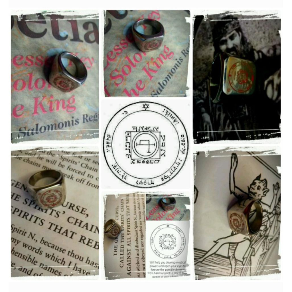 Cincin Titanium Pentakel Matahari Seal 37 Passing of the River Talisman Solomon Ring Vintage