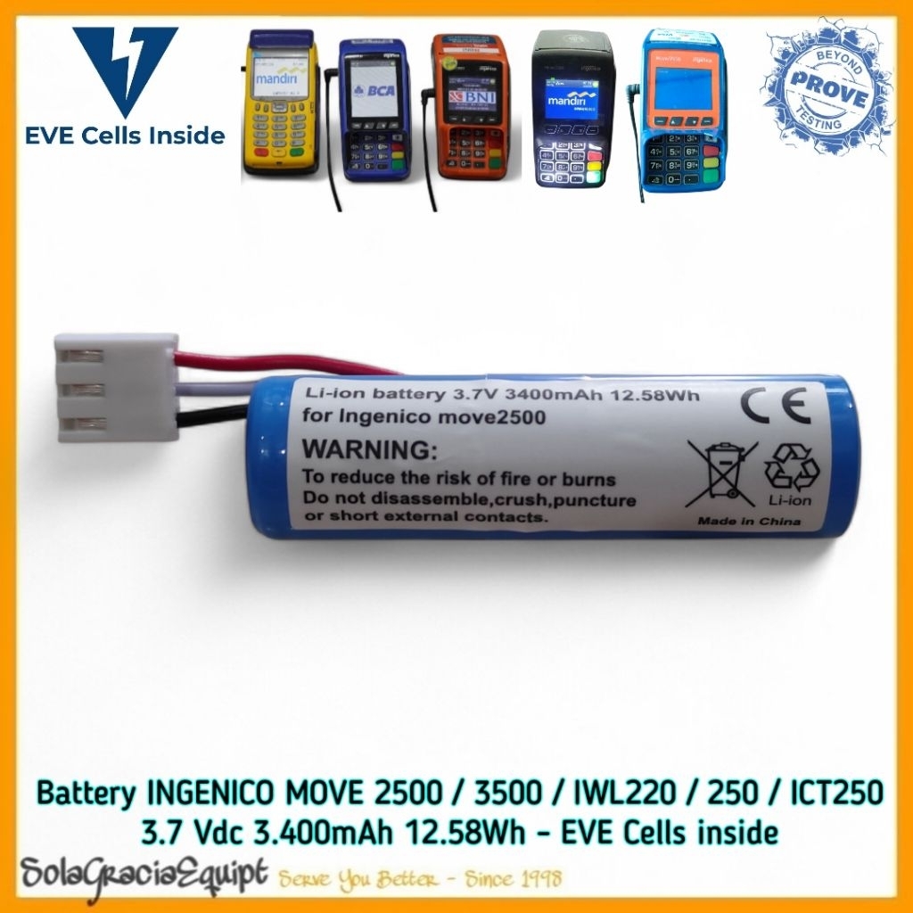 Batre / Baterai / Battery Mesin Kasir EDC BCA MANDIRI BNI BRI INGENICO MOVE 220/250/IWL220/250/ICT25