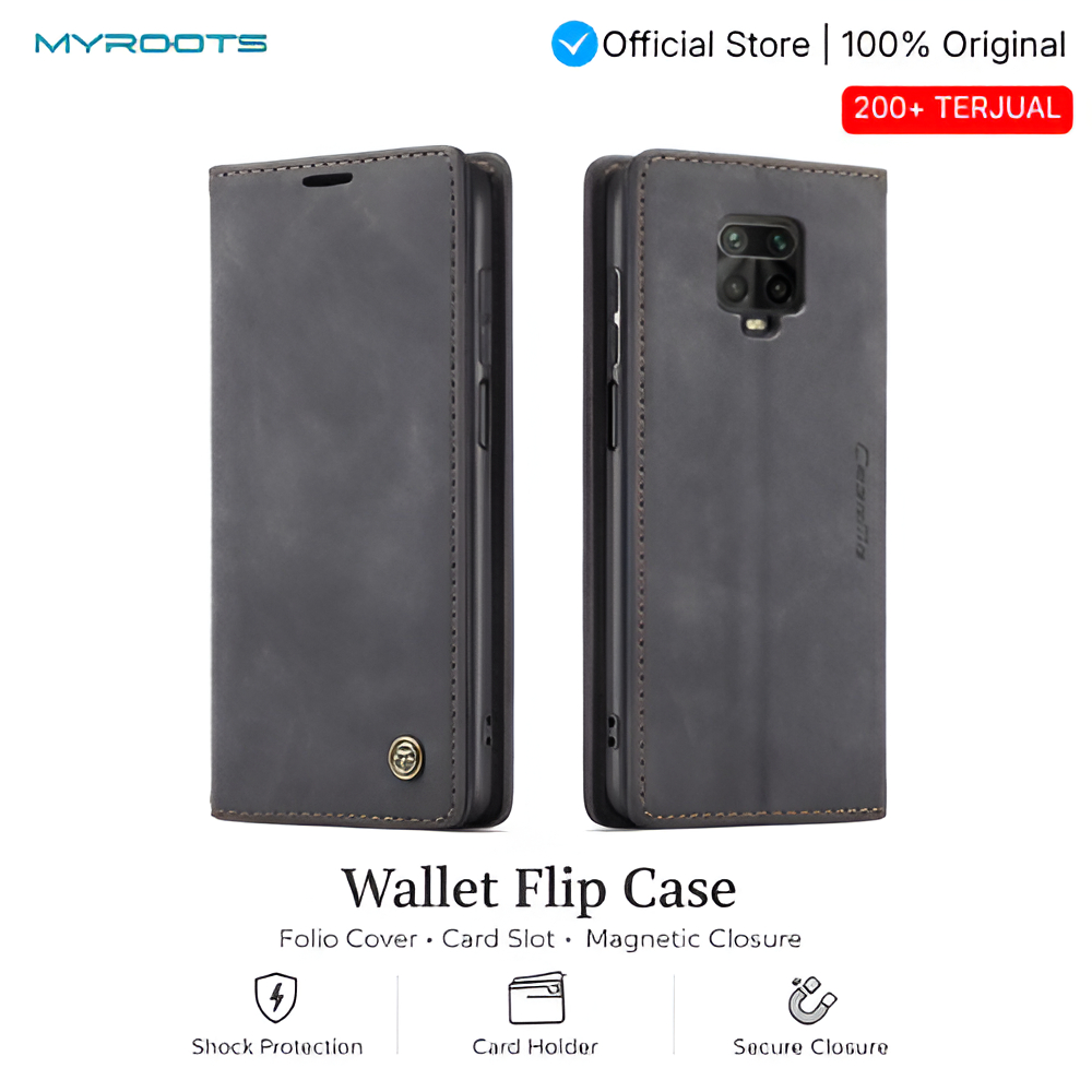 MR - Caseme Redmi note 9 leather flip wallet case dompet magnetic cover