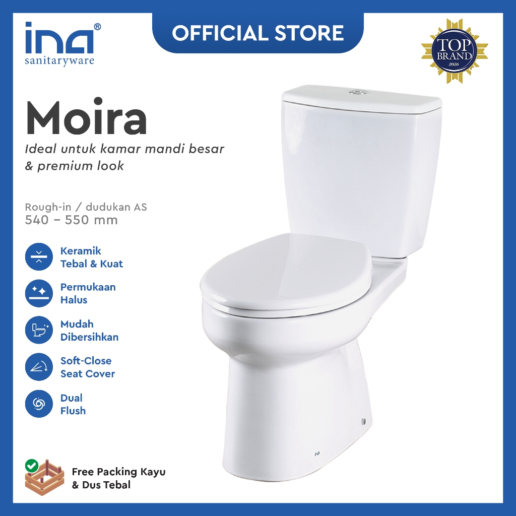 INA Closet MOIRA | Closet MOIRA*FREE JET SHOWER | Closet Duduk - Kloset - Kloset Duduk