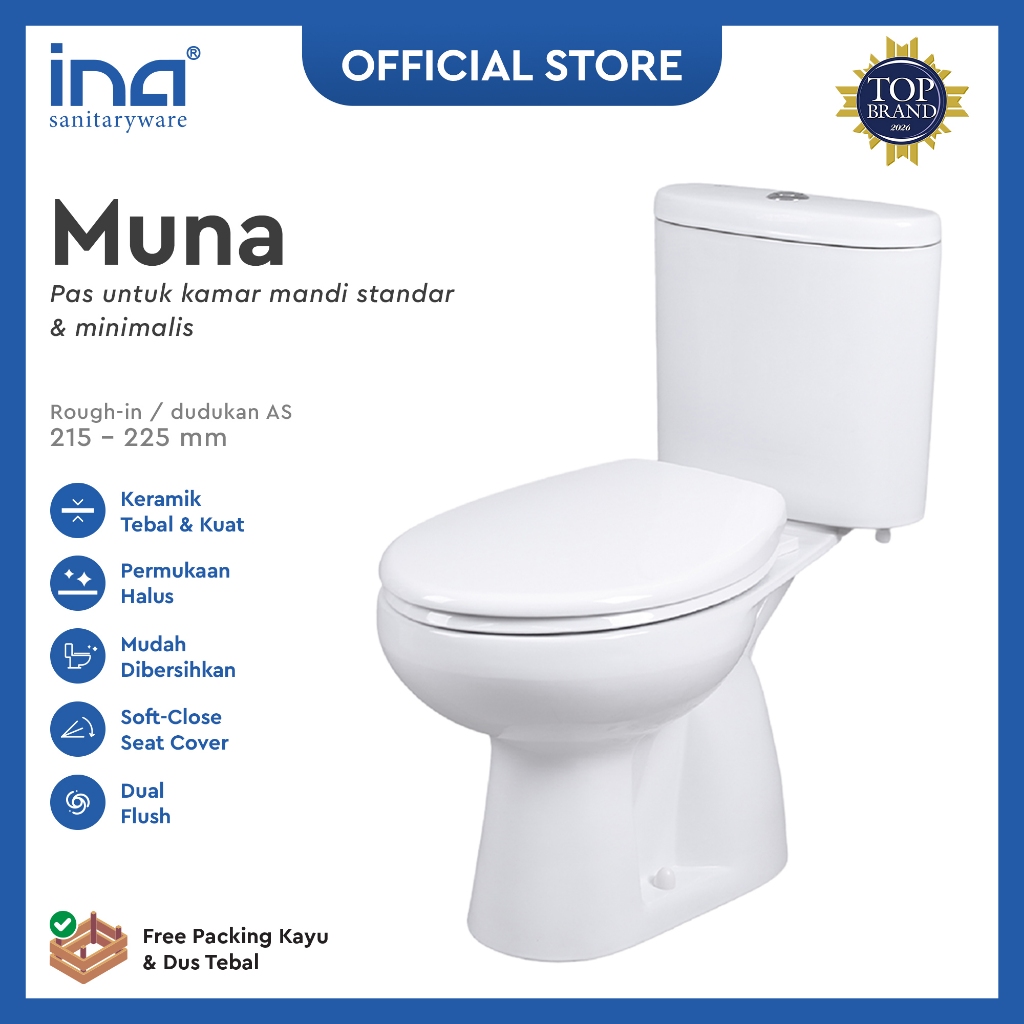 INA Closet MUNA | MUNA  + Toilet Spray | Closet Duduk - Kloset - Kloset Duduk
