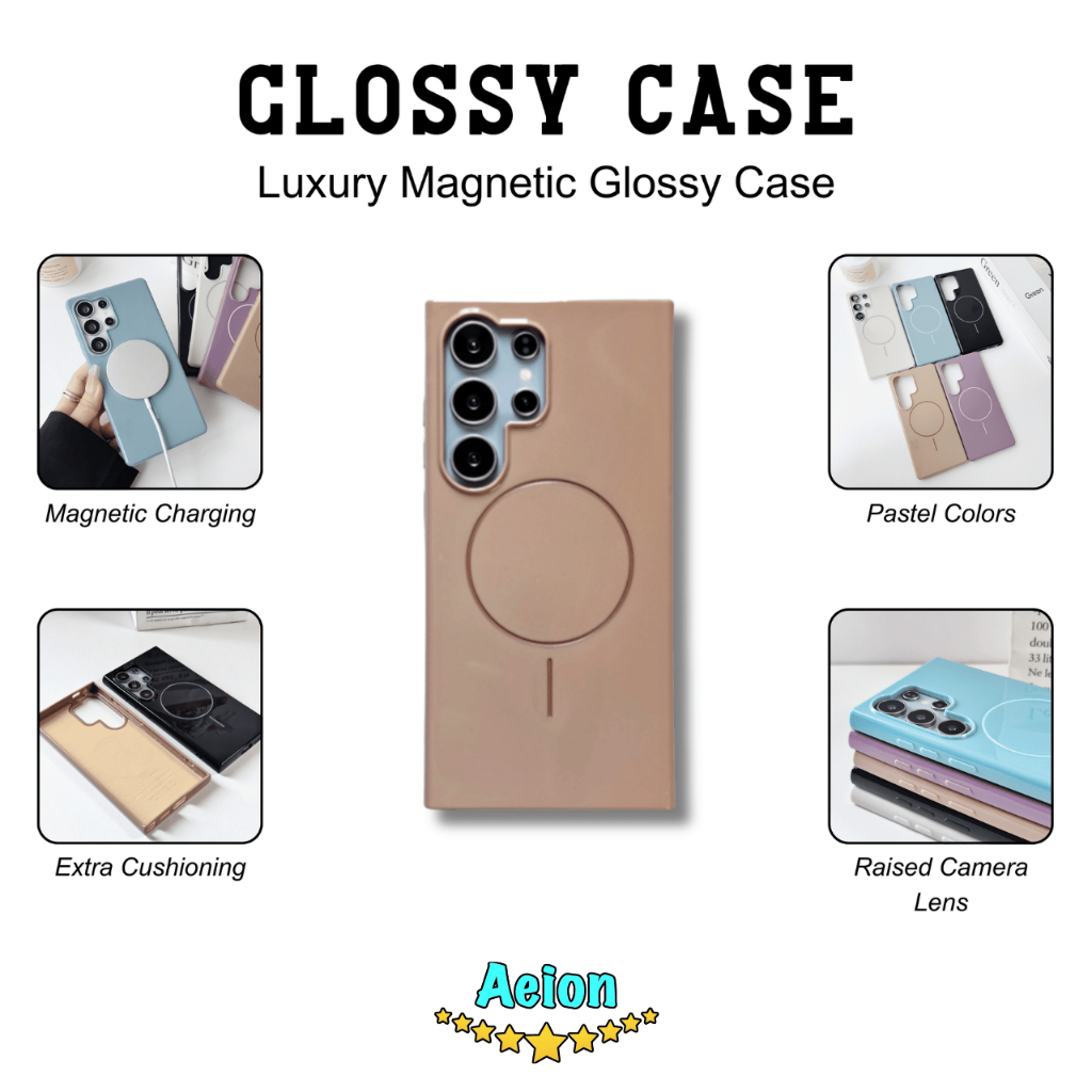 Soft Case Casing Luxury Magnetic Glossy For Samsung Galaxy S25 S24 S23 S22 Ultra Plus FE A56 A55 A36