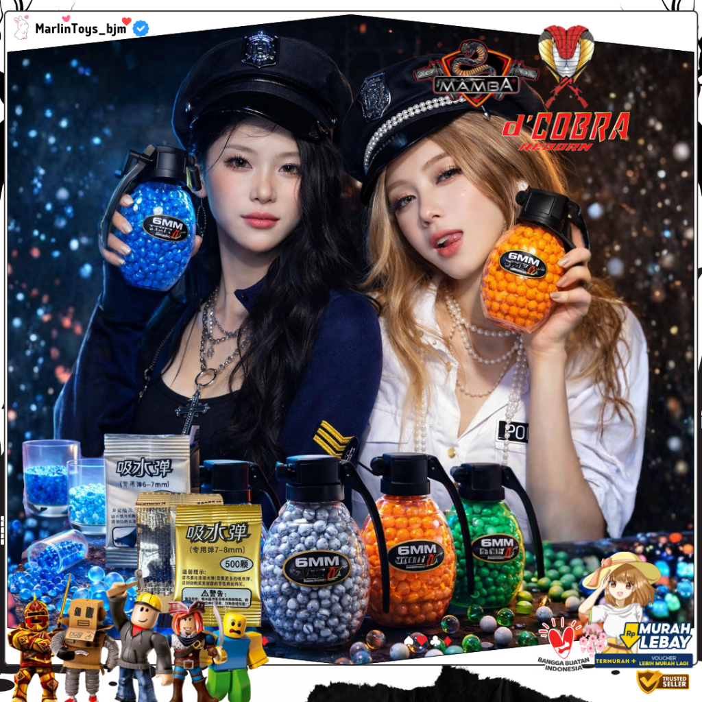 Mainan Refill Isi Ulang Water Gel 6mm dan Plastik Colored Ball 6mm Dcobra