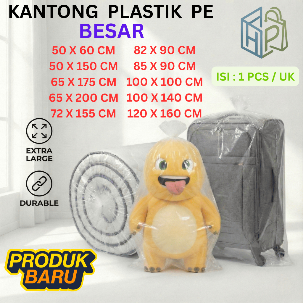 Haku PLASTIK JUMBO PE Packing Karpet, Boneka, Kasur, Koper, Serbaguna TEBAL KUAT MURAH