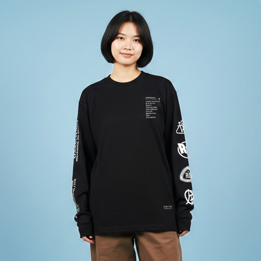 Rown Division Kaos Lengan Panjang || Parabellum Hitam Longsleeve