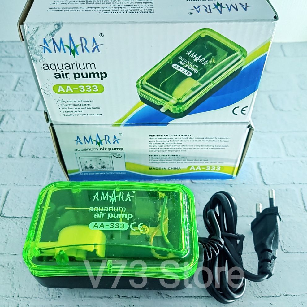 Amara AA 333 Aquarium Air Pump Aerator 1 Lubang AA333 Pompa Udara