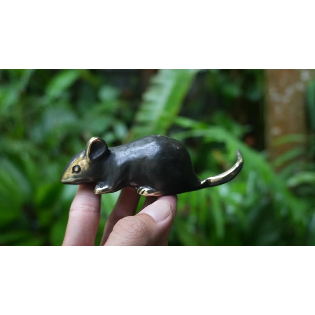 Patung Tikus Bronze Kuningan antik