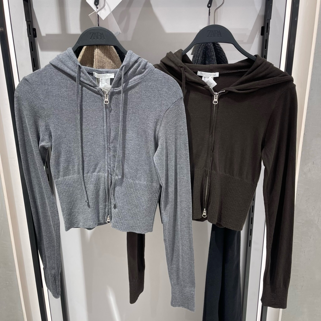 Hoodie Soft Crop ZARA Women Jastip (jasa titip)