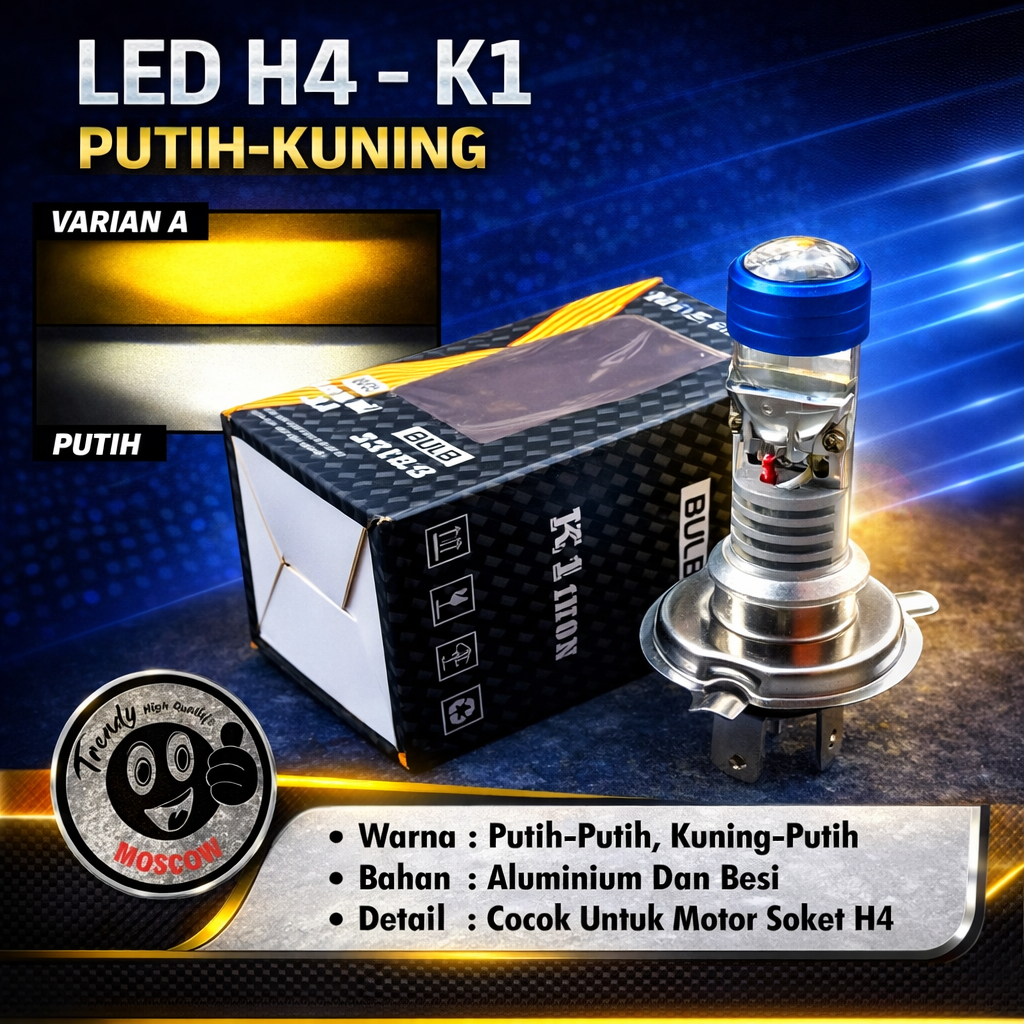 LAMPU LED MOTOR H4 LASER 2 WARNA PUTIH KUNING LED H4 LASER GUN MOTOR MOBIL HEADLIGHT BOHLAM LED SOKE
