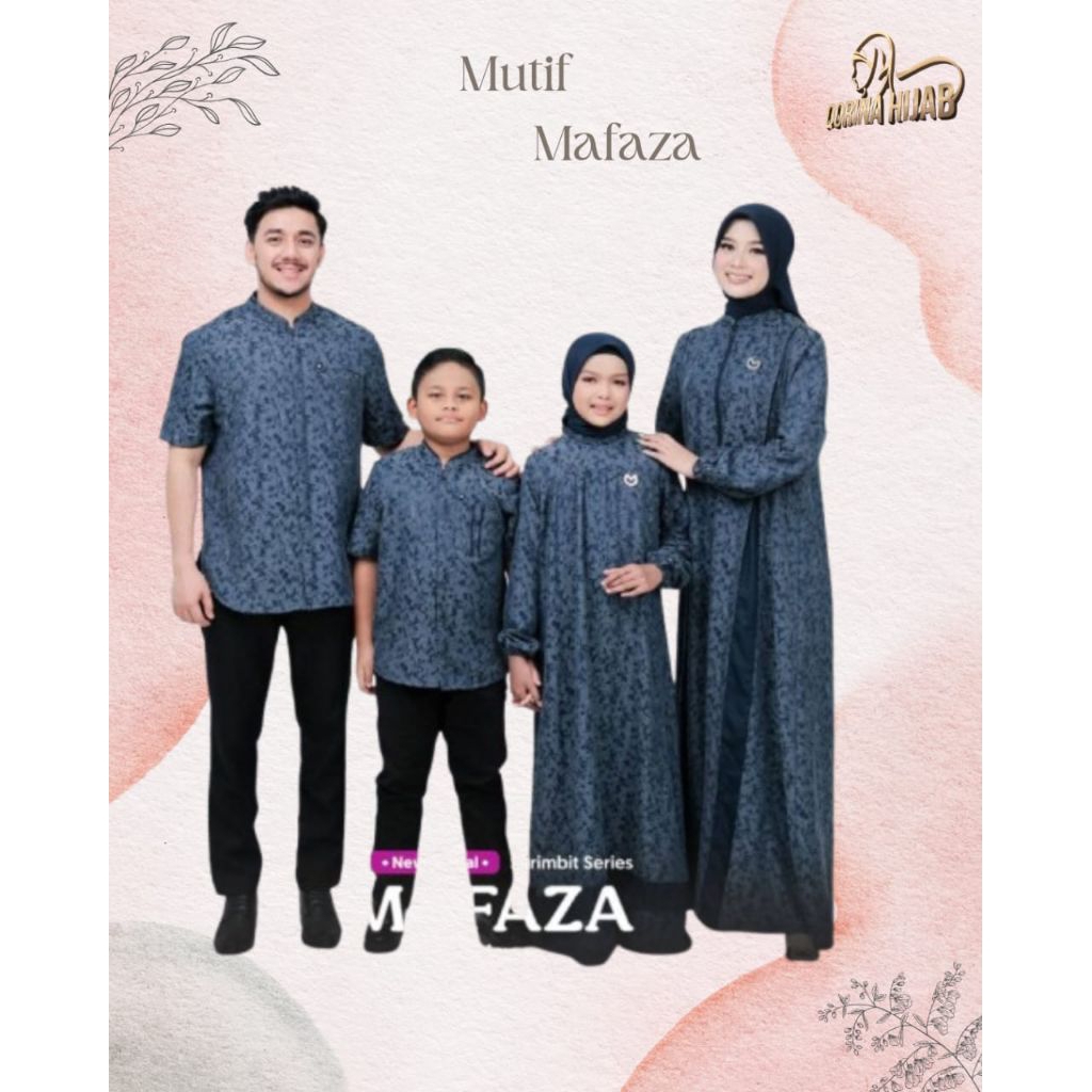 Sarimbit Mutif Mafaza Navy/Sarimbit Mutif Terbaru/Sarimbit Keluarga