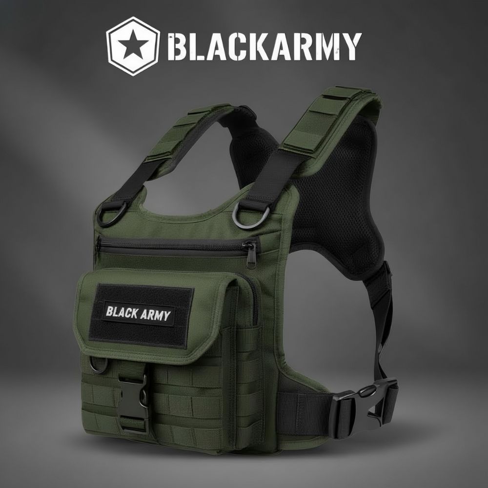 Tas Dada Pria Tactical Army Premium Black Army