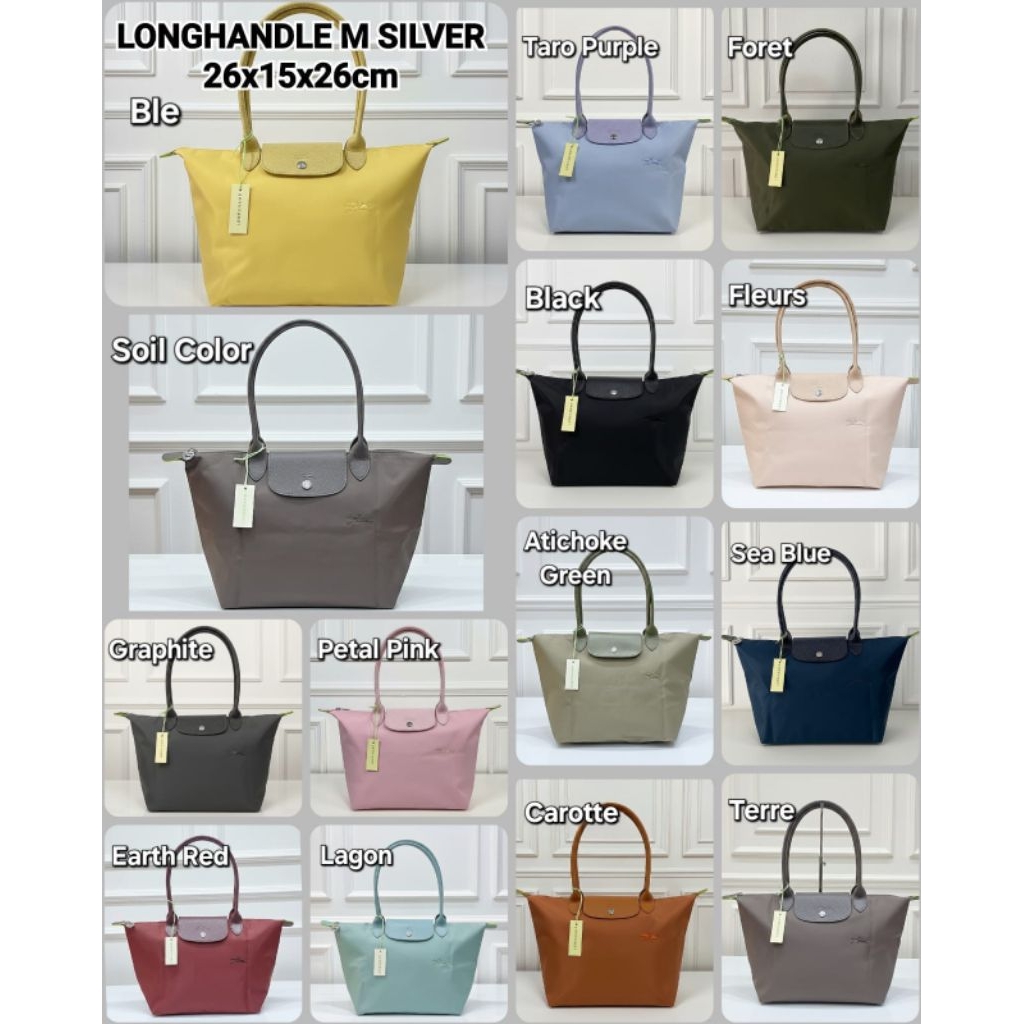 TAS WANITA LONGHANDLE MEDIUM SILVER TOTE SHOULDER BAG