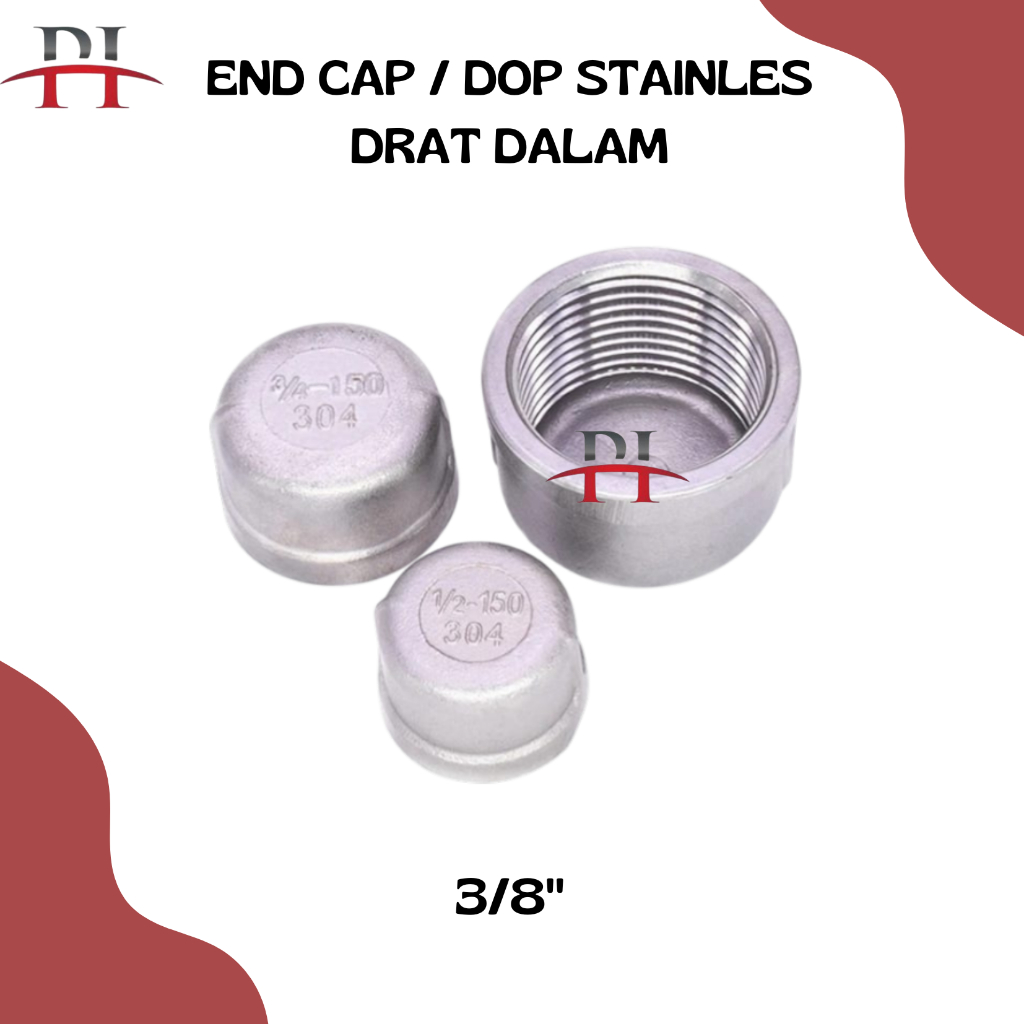 End Cap / DOP Stainless Steel 316 Drat 3/8 Inch