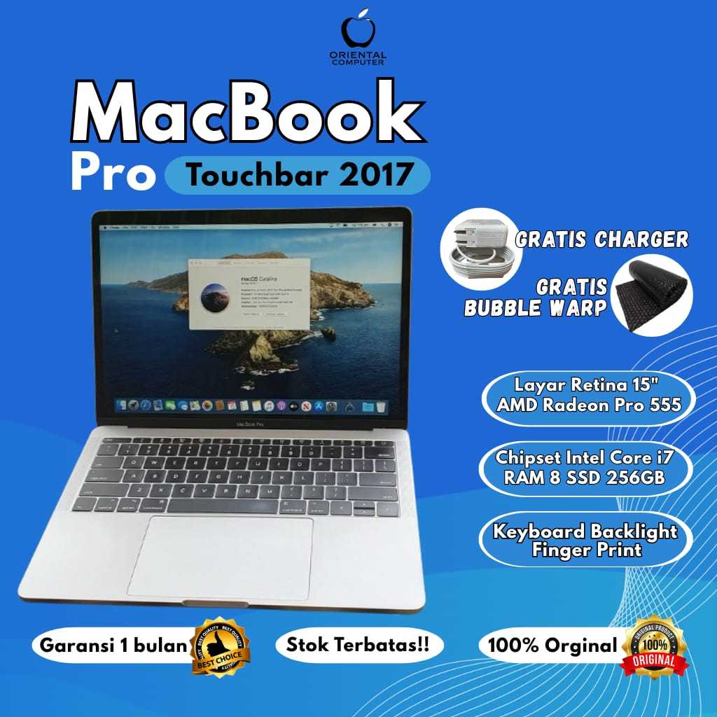 Laptop Apple Macbook Pro 2017 i7 16/256GB SSD 13 Inci Second Original Bergaransi