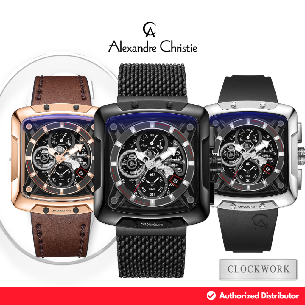Jam Tangan Pria Alexandre Christie AC 3030 MA / MC / MD / GC Mewah Formal Casual Sporty Rantai / Kul