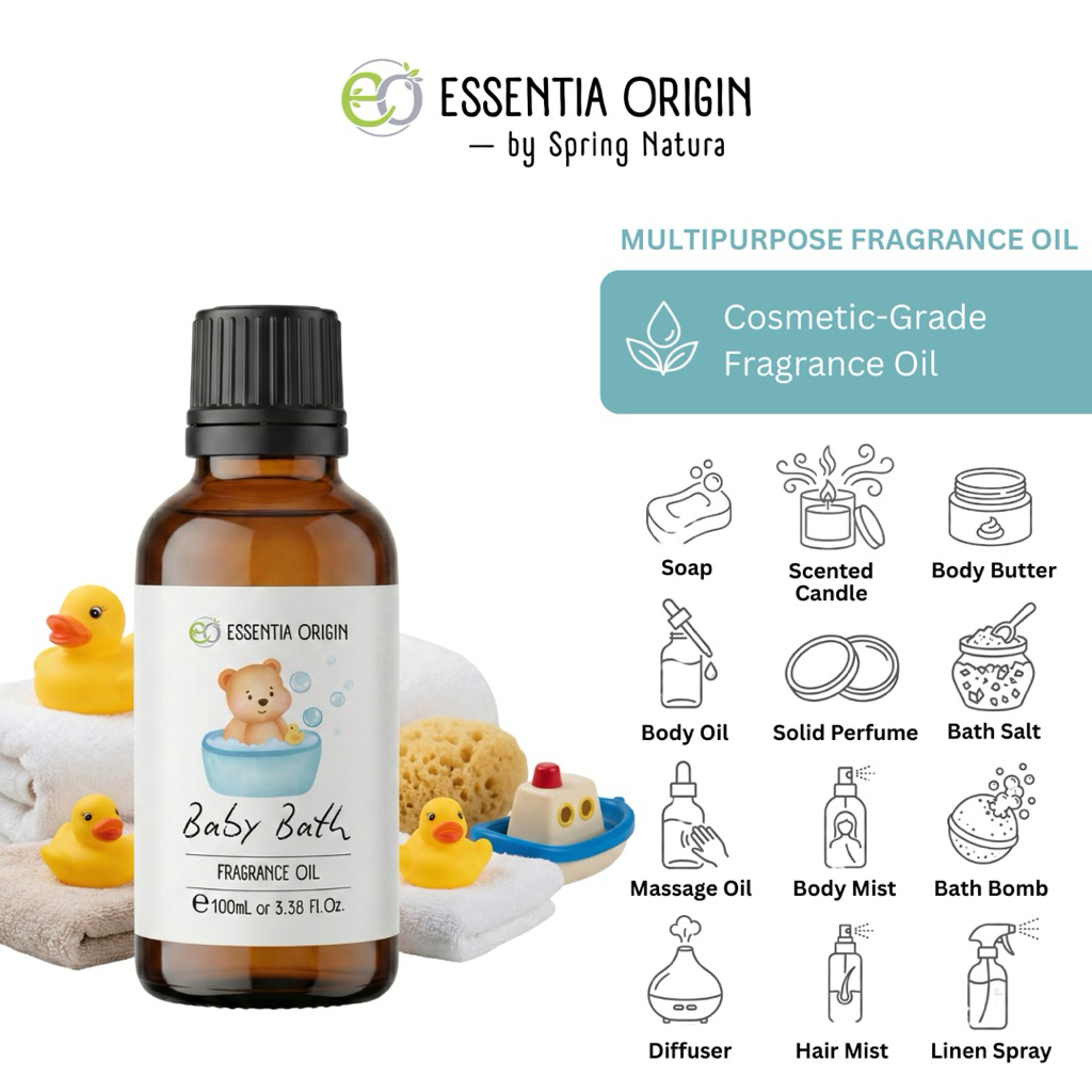 ESSENTIA ORIGIN - 100ml / 10ml Baby Bath Fragrance Oil | Sabun Bayi Fragrance Oil Cosmetic Grade | F