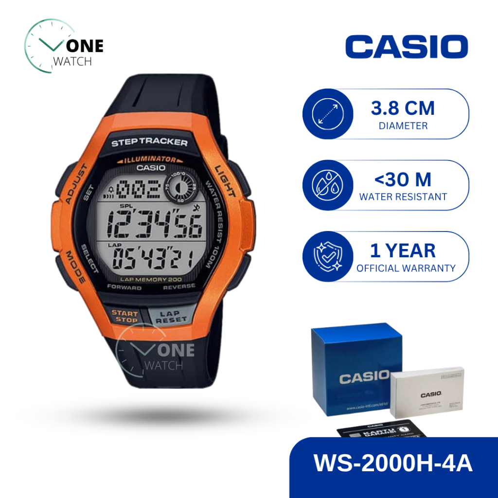 Jam Tangan Casio WS-2000H Original Pria General Digital WS2000H 2000 Tali Rubber Garansi Resmi