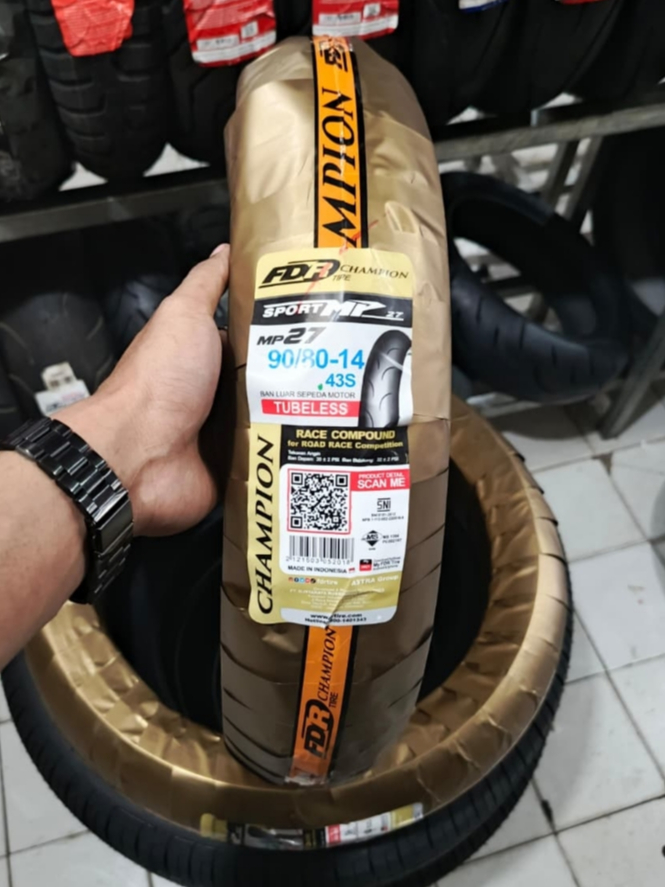 [ SOFT COMPOUND ] Ban FDR SPORT MP27 90/80 Ring 14 TUBELESS ( Beat, Vario, Mio )
