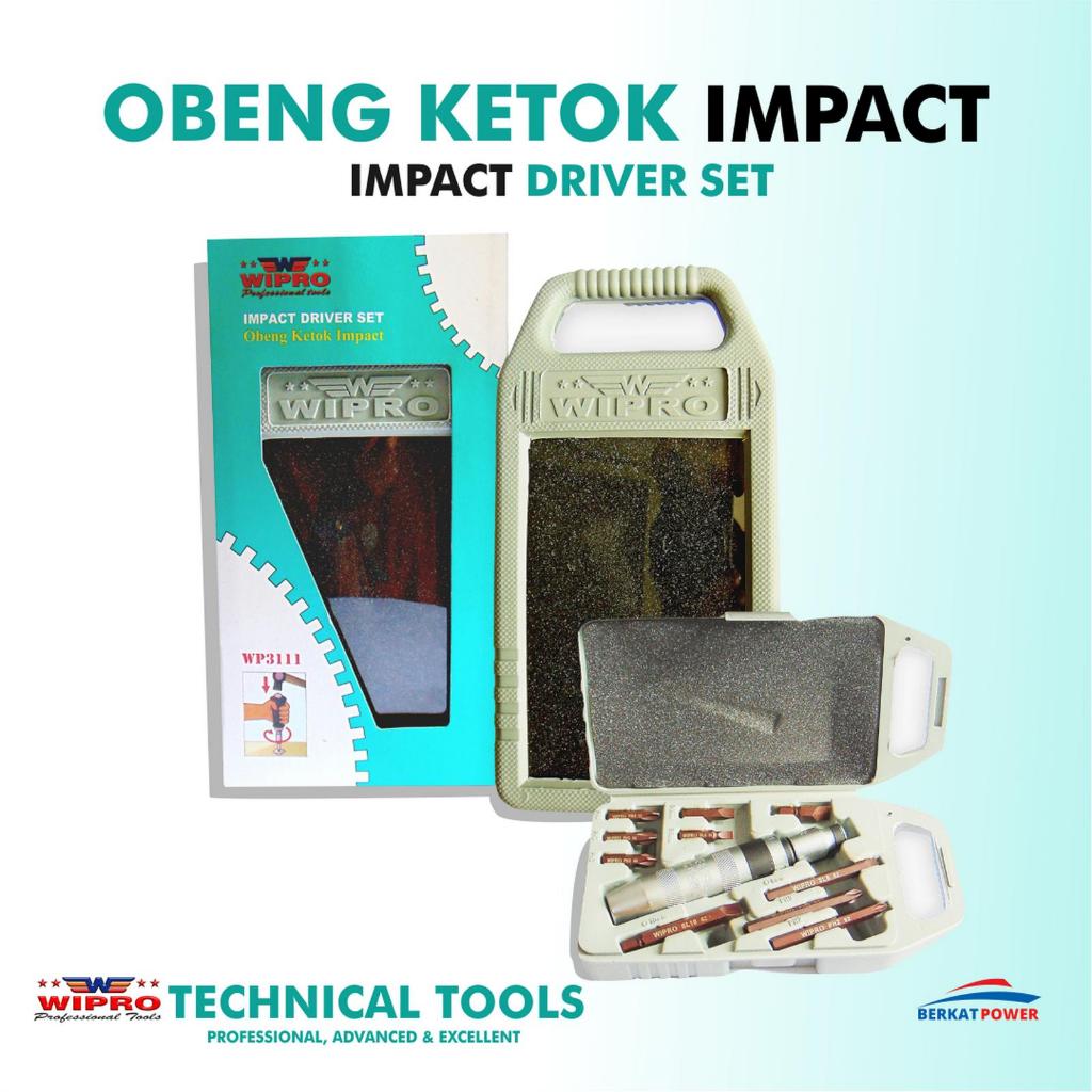 Obeng Ketok Set 11 Pcs Wipro Impact Driver Set WP3111