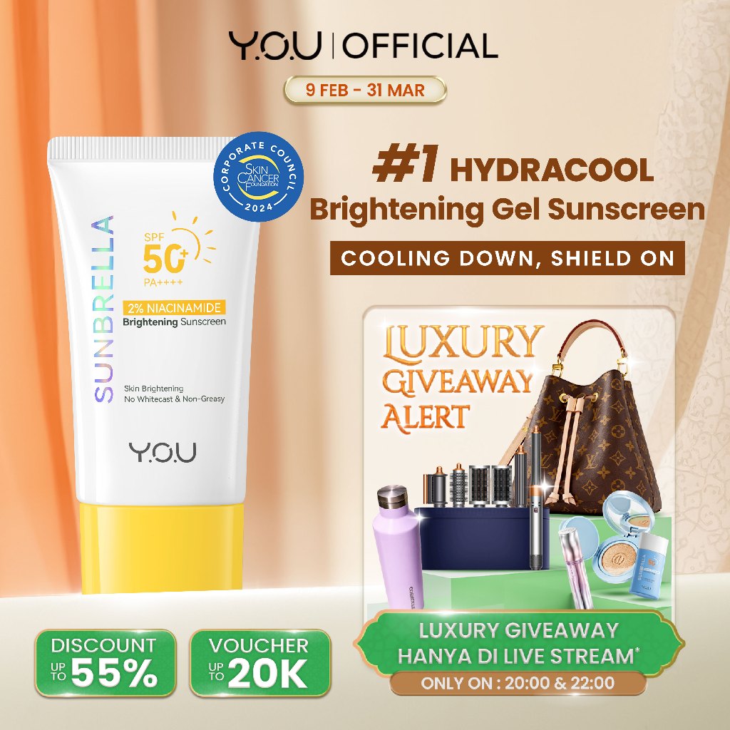YOU Sunbrella 2% Niacinamide Brightening Sunscreen Cooling Sunscreen Sunscreen Sensasi Dingin Sunscr