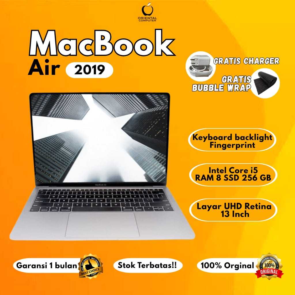Laptop Apple Macbook Air 2019 i5 8/256GB SSD 13 Inci Second Original Bergaransi