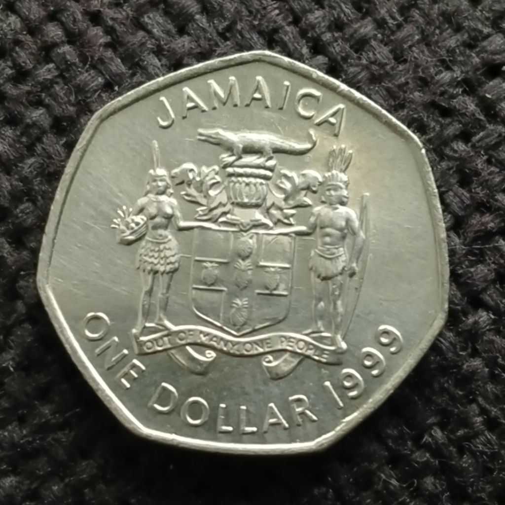 Koin Kuno Jamaica 1 Dollar 1999 segi 7