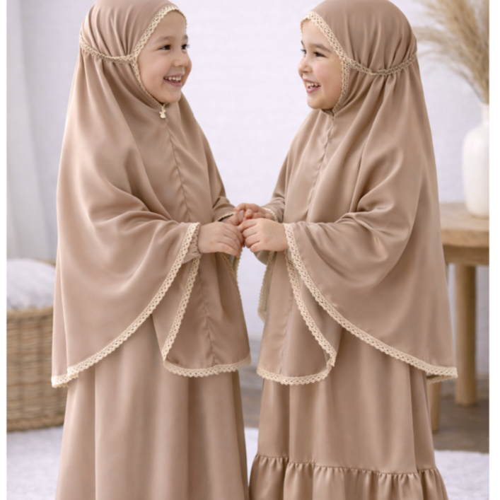 Mukena Anak TK Satin Silk bonus Tas Pouch – Seri Hana Kids