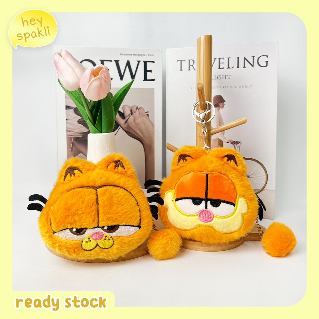 gantungan kunci / dompet koin - (no brand) garfield karakter kartun cute dompet koin kecil - G008