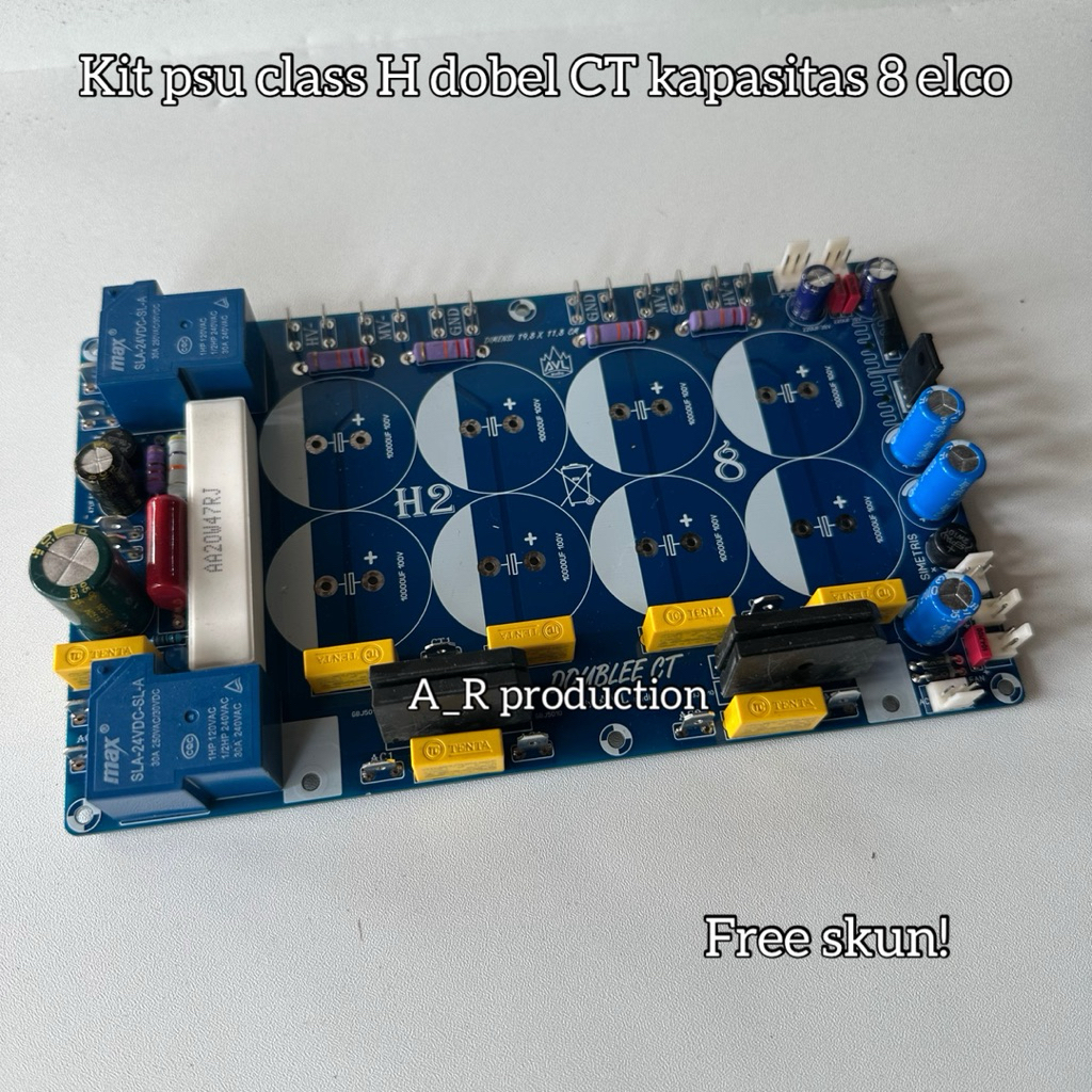 Kit psu class H dobel CT kapasitas 8 elco dobel layer lengkap psu simetris