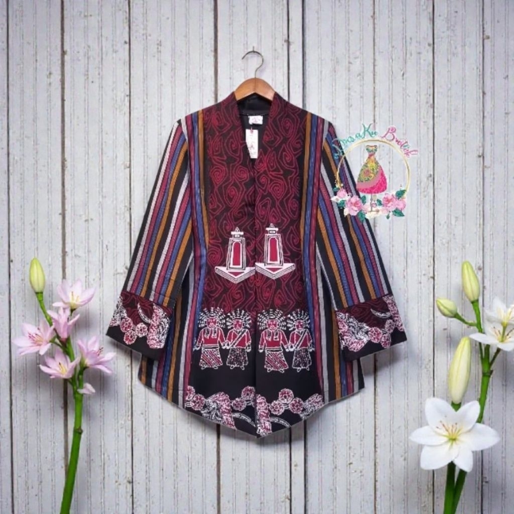 KEBAYA ENCIM BATIK ONDEL-ONDEL BETAWI LURIK