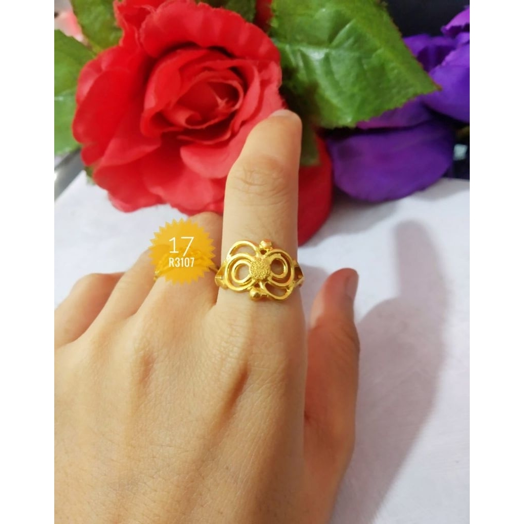 TERMURAH  CINCIN LAPIS KRISTAL 24KARAT+LAPIS EAMAS 24KARAT