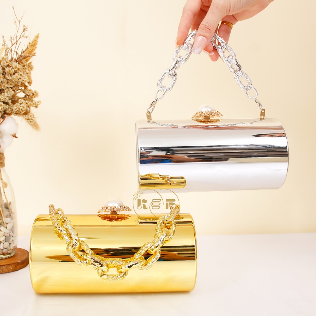 KEF Tas PESTA Elegant Unik Tabung Daisy 1145/ CLUTCH PartyBag Eveningbag Dinnerbag Tas Kondangan  - 