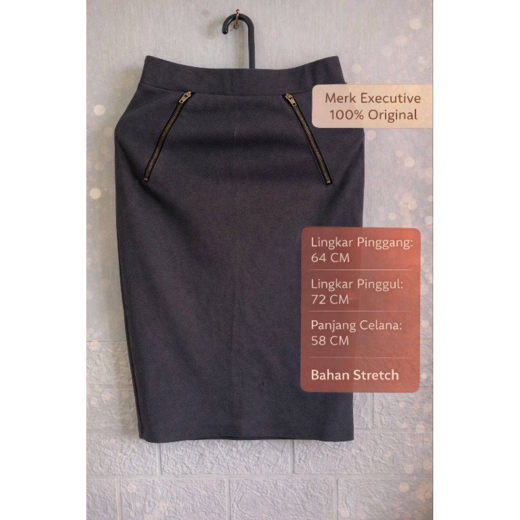 Rok Pensil Wanita Executive – Stretch (Preloved)