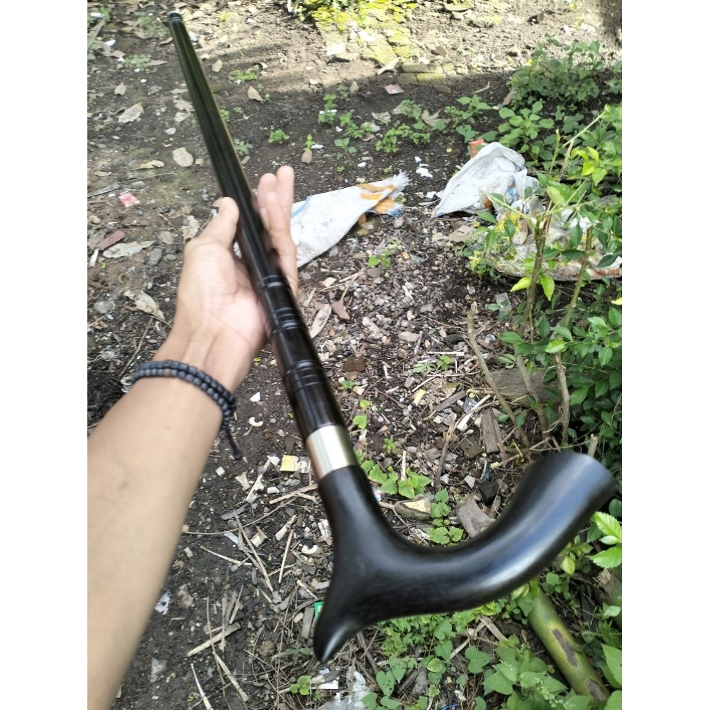 tongkat jalan kayu galih kelor hitam super