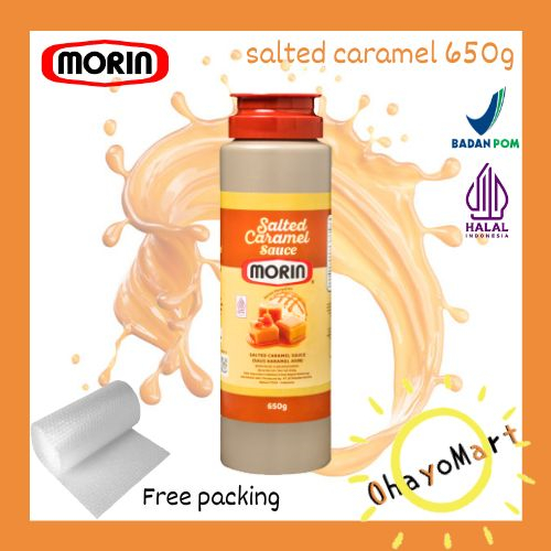 Morin Salted caramel sauce Tube / Morin saus karamel asin / Topping Minuman 650g