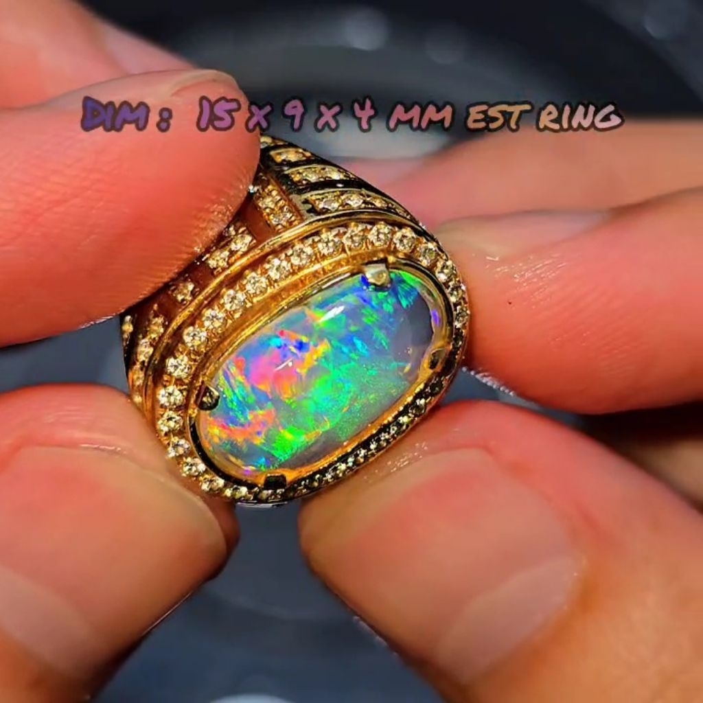 Batu Kalimaya Banten Blue Milky Kristal Super Langkah Ring Perak Micro Setting HandMade