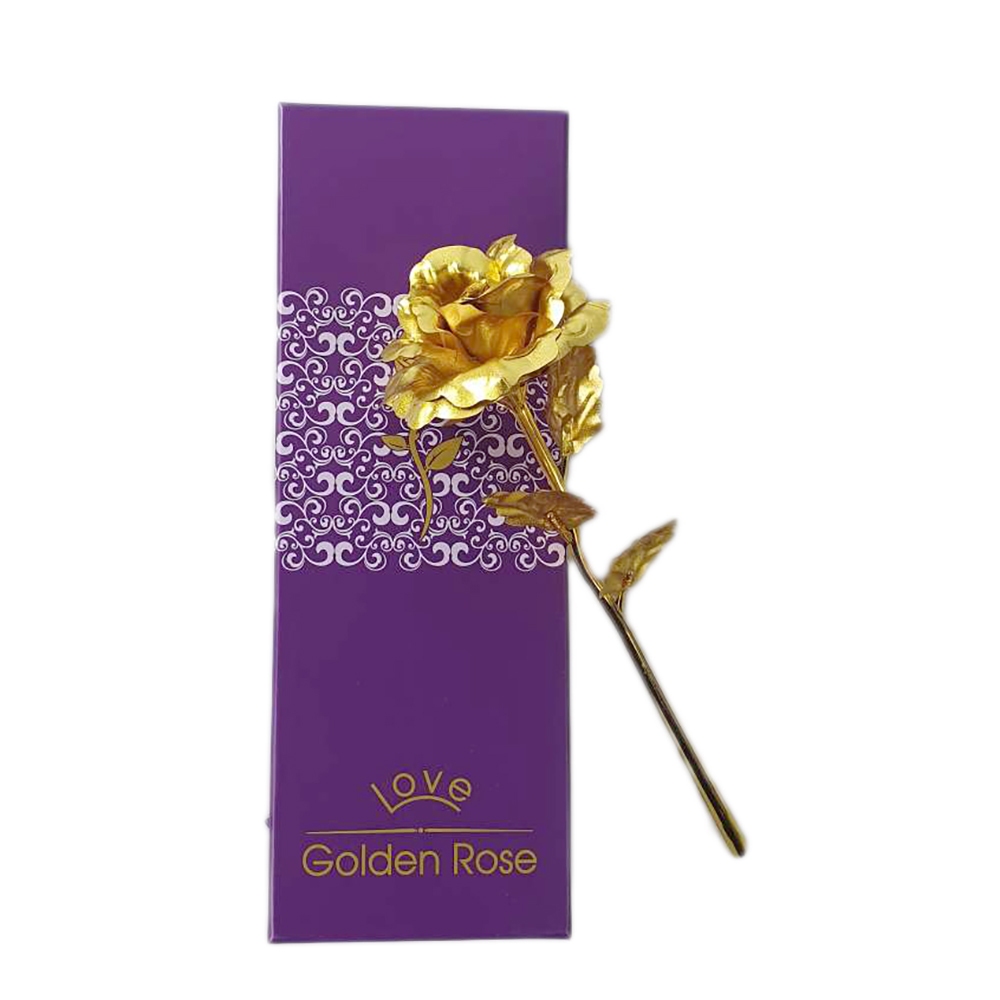 Bunga Mawar Dekorasi Material Plastik PVC dan Gold Foil